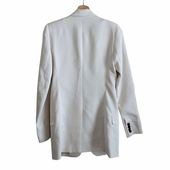 Smythe Blazer Ivory One-Button Long Jacket Women's Size 2 - Picture 2 of 12